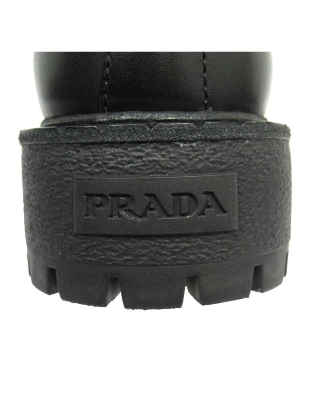 Prada Leather Chelsea Boots Shoes Side Gore 5.5 Black - Picture 6 of 6